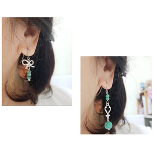 Asymmetrical Earrings - Gemstones (Product ref: E323)