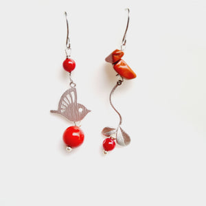 Asymmetrical Earrings - Gemstones (Product ref: E324)