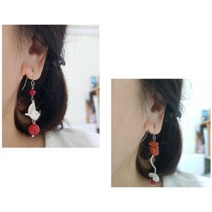 Asymmetrical Earrings - Gemstones (Product ref: E324)