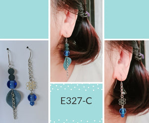 Asymmetrical Earrings - Resin / Acetate  (Product ref: E327)