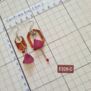 Asymmetrical Earrings - Resin / Acetate  (Product ref: E328)