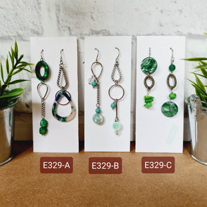 Asymmetrical Earrings - Resin / Acetate  (Product ref: E329)