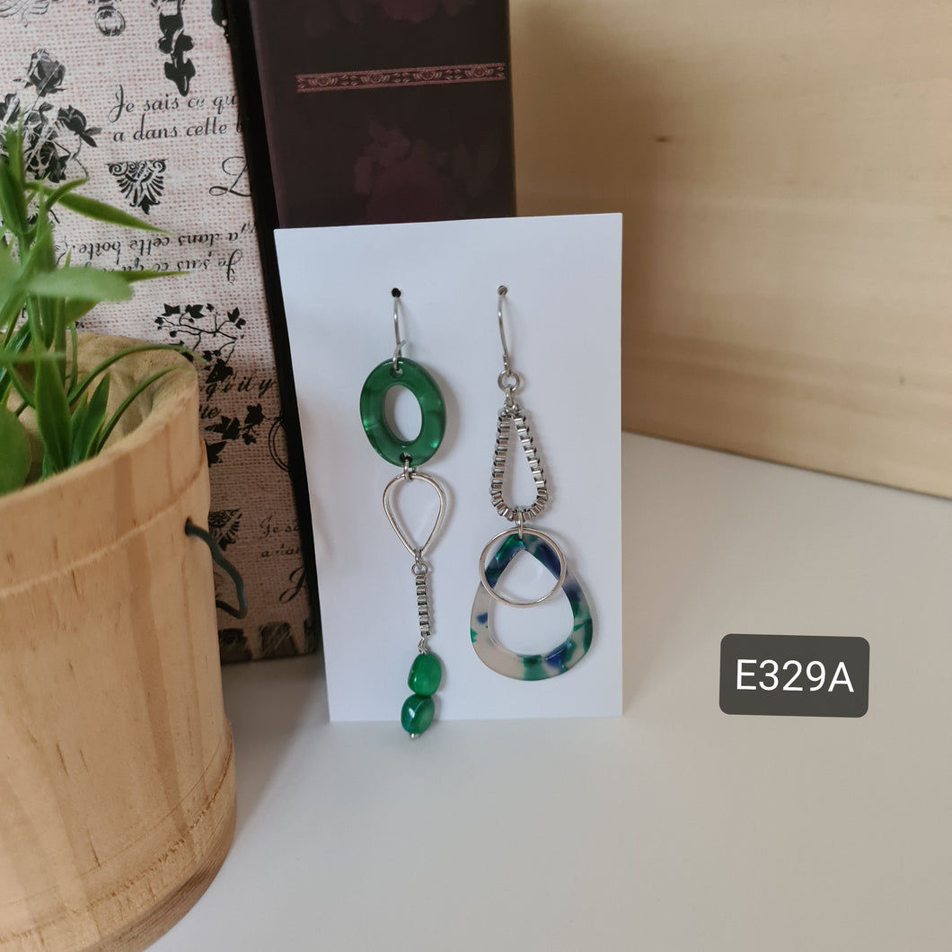 Asymmetrical Earrings - Resin / Acetate  (Product ref: E329)