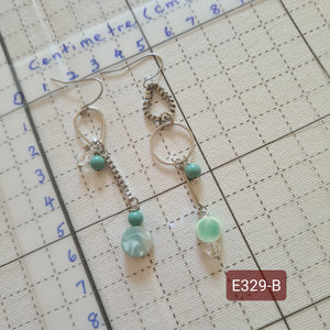 Asymmetrical Earrings - Resin / Acetate  (Product ref: E329)