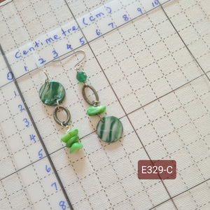 Asymmetrical Earrings - Resin / Acetate  (Product ref: E329)