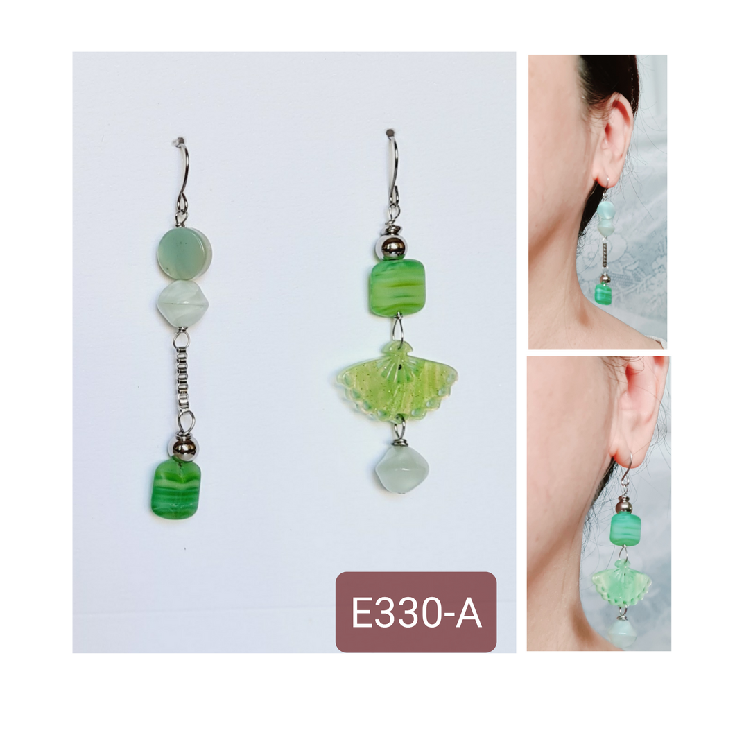 Asymmetrical Earrings - Resin / Acetate  (Product ref: E330)