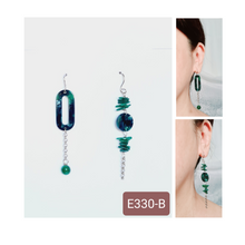 Load image into Gallery viewer, Asymmetrical Earrings - Resin / Acetate  (Product ref: E330)
