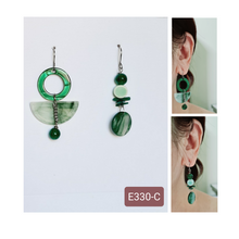 Load image into Gallery viewer, Asymmetrical Earrings - Resin / Acetate  (Product ref: E330)
