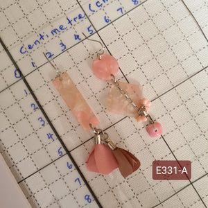 Asymmetrical Earrings - Resin / Acetate  (Product ref: E331)