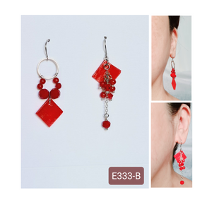 Asymmetrical Earrings - Resin / Acetate  (Product ref: E333)