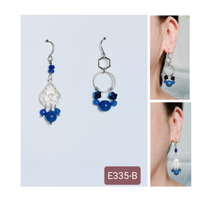 Asymmetrical Earrings - Resin / Acetate  (Product ref: E335)