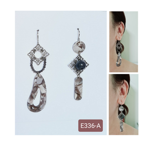 Asymmetrical Earrings - Resin / Acetate  (Product ref: E336)