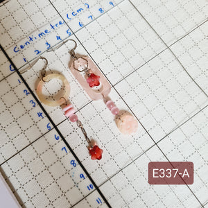 Asymmetrical Earrings - Resin / Acetate (Product ref: E337)