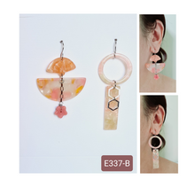 Load image into Gallery viewer, Asymmetrical Earrings - Resin / Acetate (Product ref: E337)
