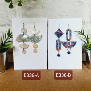 Asymmetrical Earrings - Resin / Acetate (Product ref: E338)