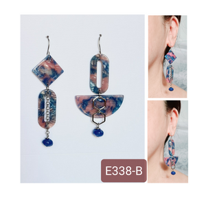 Asymmetrical Earrings - Resin / Acetate (Product ref: E338)