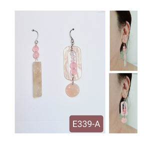 Asymmetrical Earrings - Resin / Acetate  (Product ref: E339)