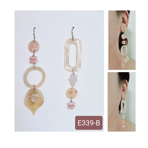 Asymmetrical Earrings - Resin / Acetate  (Product ref: E339)