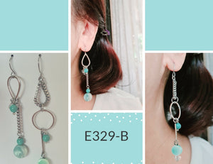 Asymmetrical Earrings - Resin / Acetate  (Product ref: E329)