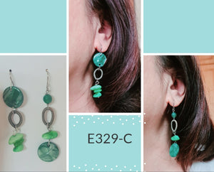 Asymmetrical Earrings - Resin / Acetate  (Product ref: E329)