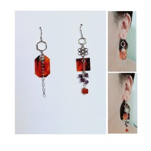 Load image into Gallery viewer, Asymmetrical Earrings - Resin / Acetate  (Product ref: E340)
