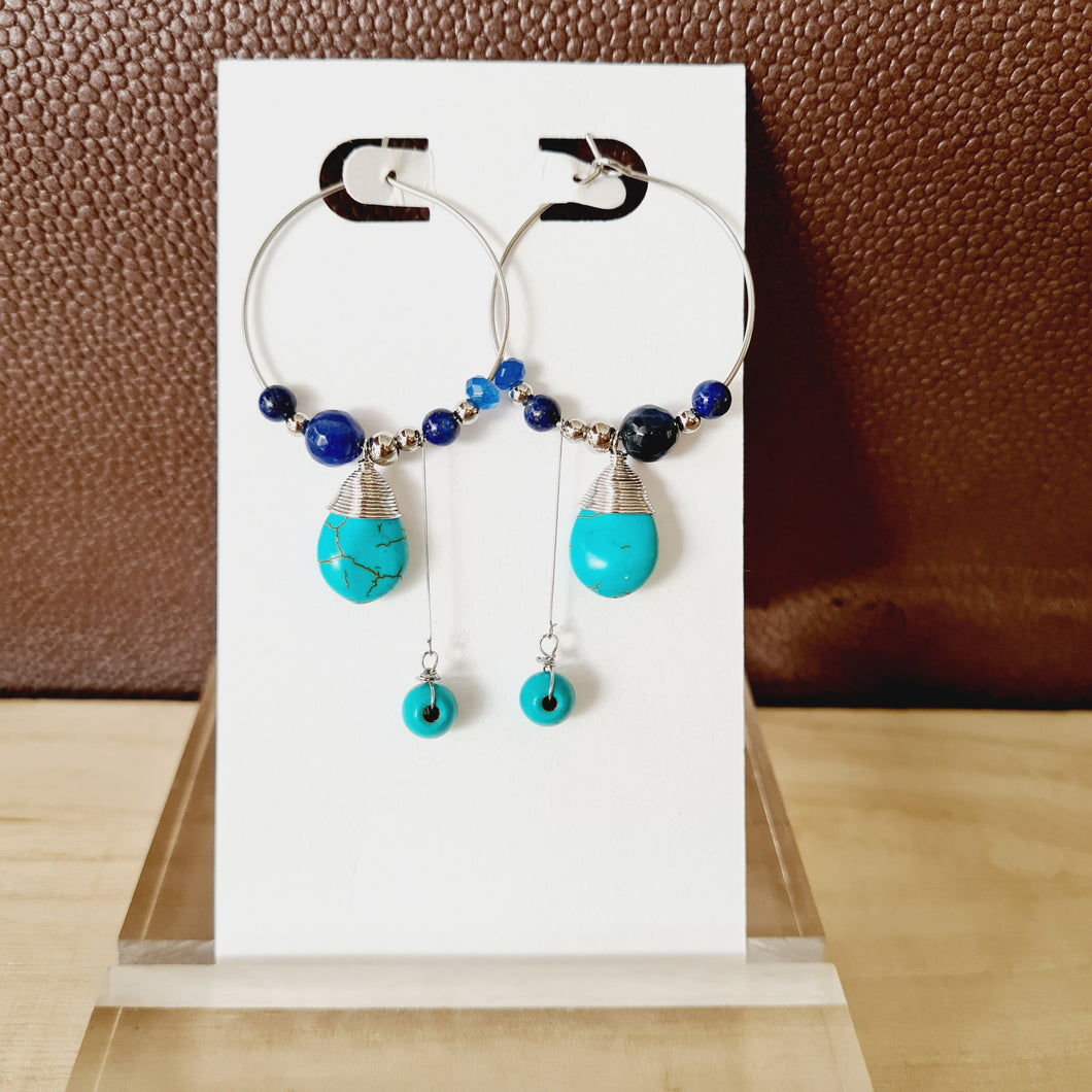 Hoop Earrings - Gemstones (Product ref: E343)