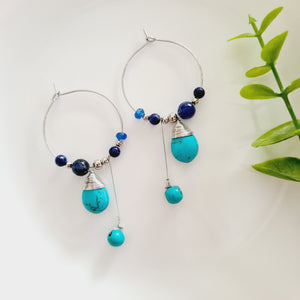 Hoop Earrings - Gemstones (Product ref: E343)