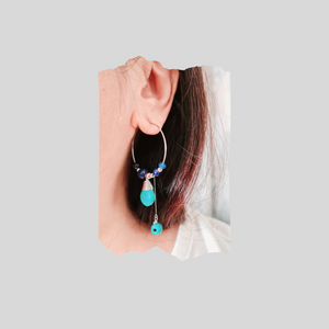 Hoop Earrings - Gemstones (Product ref: E343)