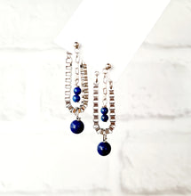 Load image into Gallery viewer, Steel Earrings -Front Back Earrings with Gemstones (Product ref: E351)
