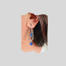 Load image into Gallery viewer, Steel Earrings -Front Back Earrings with Gemstones (Product ref: E351)
