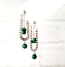 Load image into Gallery viewer, Steel Earrings -Front Back Earrings with Gemstones (Product ref: E353)
