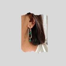 Load image into Gallery viewer, Steel Earrings -Front Back Earrings with Gemstones (Product ref: E353)
