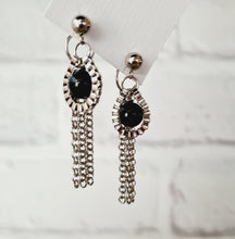 Load image into Gallery viewer, Steel Earrings- Front Back Earrings with Gemstones (Product ref: E354-S)
