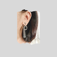 Load image into Gallery viewer, Steel Earrings- Front Back Earrings with Gemstones (Product ref: E354-S)
