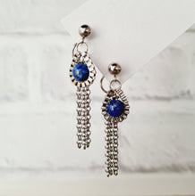 Load image into Gallery viewer, Steel Earrings- Front Back Earrings with Gemstones (Product ref: E356)
