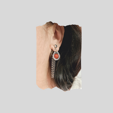 Load image into Gallery viewer, Steel Earrings -Front Back Earrings with Gemstones (Product ref: E358)
