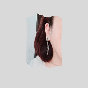 Steel Earrings -Front Back Earrings - (Product ref: E381)