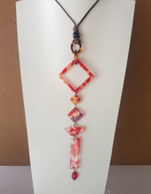 Load image into Gallery viewer, Contemporary Necklace -  Resin / Acetate Pendant: Waxed cord  (Product ref: N086)
