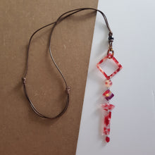 Load image into Gallery viewer, Contemporary Necklace -  Resin / Acetate Pendant: Waxed cord  (Product ref: N086)
