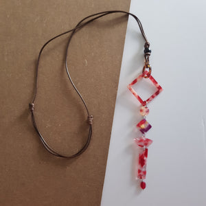 Contemporary Necklace -  Resin / Acetate Pendant: Waxed cord  (Product ref: N086)