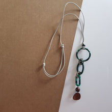 Load image into Gallery viewer, Contemporary Necklace -  Resin / Acetate Pendant: Waxed cord  (Product ref: N088)
