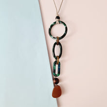 Load image into Gallery viewer, Contemporary Necklace -  Resin / Acetate Pendant: Waxed cord  (Product ref: N088)
