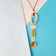 Load image into Gallery viewer, Contemporary Necklace -  Resin / Acetate Pendant: Waxed cord  (Product ref: N089)
