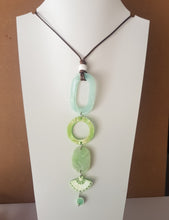 Load image into Gallery viewer, Contemporary Necklace -  Resin / Acetate Pendant: Waxed cord  (Product ref: N162)
