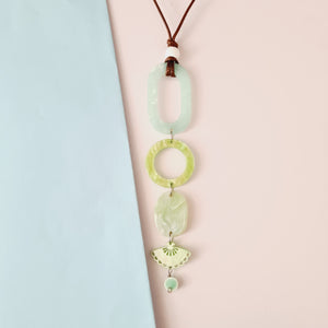 Contemporary Necklace -  Resin / Acetate Pendant: Waxed cord  (Product ref: N162)