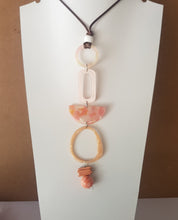 Load image into Gallery viewer, Contemporary Necklace -  Resin / Acetate Pendant: Waxed cord  (Product ref: N163)
