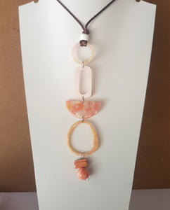 Contemporary Necklace -  Resin / Acetate Pendant: Waxed cord  (Product ref: N163)