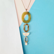 Load image into Gallery viewer, Contemporary Necklace -  Resin / Acetate Pendant: Metal chain (Product ref: N165)
