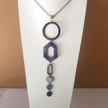 Load image into Gallery viewer, Contemporary Necklace -  Resin / Acetate Pendant: Metal chain  (Product ref: N166)
