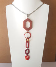 Load image into Gallery viewer, Contemporary Necklace -  Resin / Acetate Pendant: Metal chain  (Product ref: N168)
